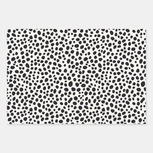 Schwarz-Weiß-Dalmatiner Abstraktes Muster Geschenkpapier Set (Vorderseite 3)