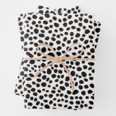Schwarz-Weiß-Dalmatiner Abstraktes Muster Geschenkpapier Set (Beispiel)