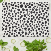 Schwarz-Weiß-Dalmatiner Abstraktes Muster Geschirrtuch (Gefaltet)