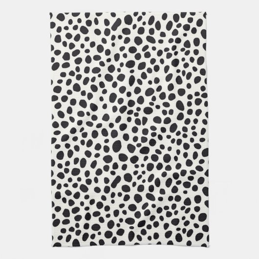 Schwarz-Weiß-Dalmatiner Abstraktes Muster Geschirrtuch (Vertikal)