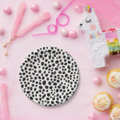 Schwarz-Weiß-Dalmatiner Abstraktes Muster Pappteller (Party)