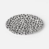 Schwarz-Weiß-Dalmatiner Abstraktes Muster Pappteller (Schrägansicht)