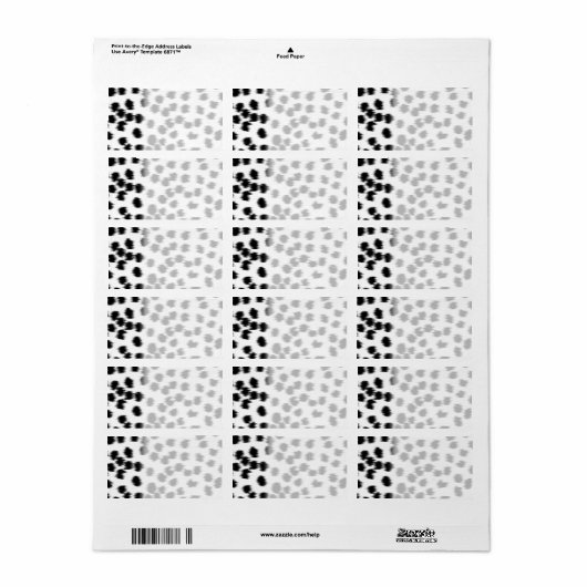 Schwarz-Weiß-Dalmatiner Druckmuster. Adressaufkleber (Vorne)