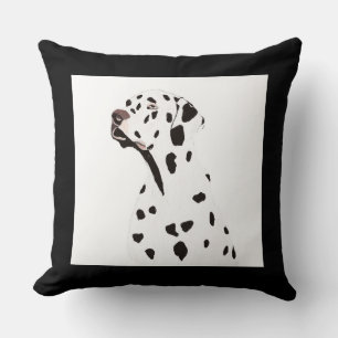 Schwarz/Weiß-Dalmatiner-Hund-Illustration Kissen