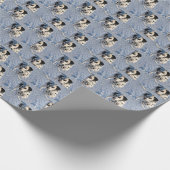 Schwarz-Weiß-Dalmatiner-Hundeschneetag Geschenkpapier (Ecke)