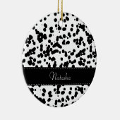 Schwarz-Weiß-Dalmatiner Keramikornament (Rechts)