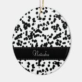 Schwarz-Weiß-Dalmatiner Keramikornament (Links)