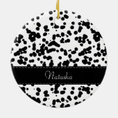Schwarz-Weiß-Dalmatiner Keramikornament (Hinten)