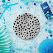 Schwarz-Weiß-Dalmatiner-Muster Pappteller (Party)