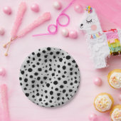 Schwarz-Weiß-Dalmatiner-Muster Pappteller (Party)