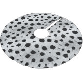 Schwarz-Weiß-Dalmatiner-Muster Polyester Weihnachtsbaumdecke (Schrägansicht)