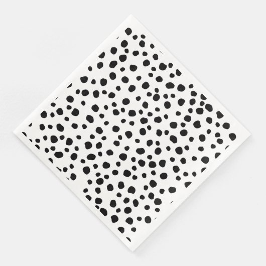 Schwarz-Weiß-Dalmatiner-Schrift Serviette (Ecke)