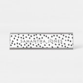 Schwarz-Weiß-Dalmatiner Spots einfach, modern Schreibtischnamensplakette (Vorderseite )