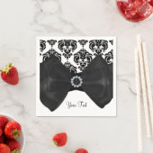 Schwarz & Weiß Damask Bling Bow Glam Sweet 16 Part Serviette (Beispiel)