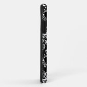Schwarz-Weiß-Damask Case-Mate iPhone Hülle (Hinten/Rechts)