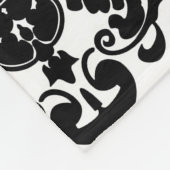 Schwarz & Weiß Damask Chic Modernes, elegantes Mus Fleecedecke (Ecke)
