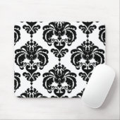 Schwarz & Weiß Damask Chic Modernes, elegantes Mus Mousepad (Mit Mouse)