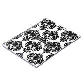 Schwarz & Weiß Damask Chic Modernes, elegantes Mus Notizblock (Linke Seite)