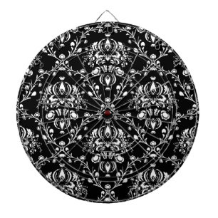 Schwarz-Weiß-Damask Dartscheibe