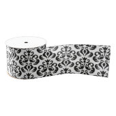Schwarz-Weiß Damask Elegant Ripsband (Spule)