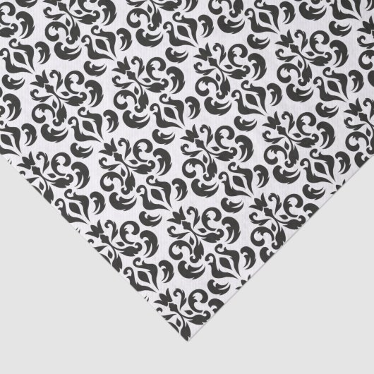 Schwarz-Weiß Damask Elegant Seidenpapier (Ausschnitt)