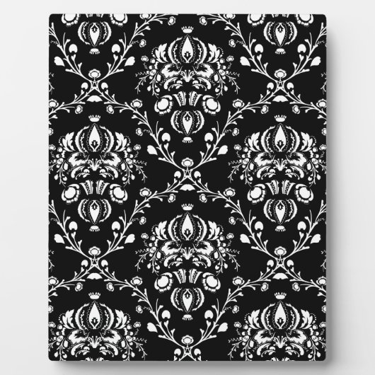 Schwarz-Weiß-Damask Fotoplatte (Vorderseite)
