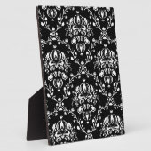 Schwarz-Weiß-Damask Fotoplatte (Seite)
