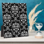 Schwarz-Weiß-Damask Fotoplatte (Seite)