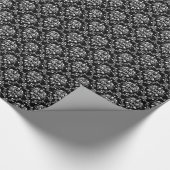 Schwarz-Weiß-Damask Geschenkpapier (Ecke)