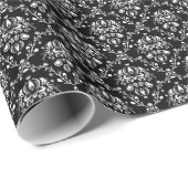 Schwarz-Weiß-Damask Geschenkpapier (Rolleneckpunkt)