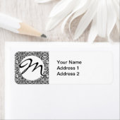 Schwarz-weiß Damask Lace Brocade (Insitu)