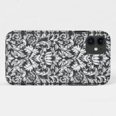 Schwarz-weiß Damask Lace Brocade Case-Mate iPhone Hülle (Rückseite (Horizontal))