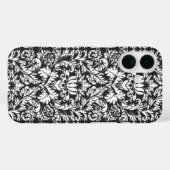 Schwarz-weiß Damask Lace Brocade Case-Mate iPhone Hülle (Rückseite (Horizontal))