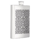 Schwarz-weiß Damask Lace Brocade Flachmann (Rechts)