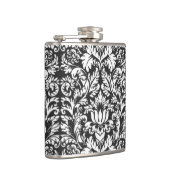 Schwarz-weiß Damask Lace Brocade Flachmann (Rechts)