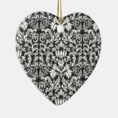 Schwarz-weiß Damask Lace Brocade Keramik Ornament (Rechts)