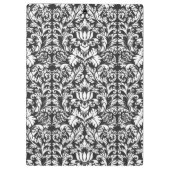 Schwarz-weiß Damask Lace Brocade Klemmbrett (Rückseite)