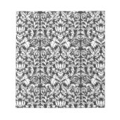 Schwarz-weiß Damask Lace Brocade Notizblock (Vorderseite)