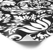 Schwarz-weiß Damask Lace Brocade Poster (Ecke)