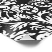 Schwarz-weiß Damask Lace Brocade Poster (Ecke)