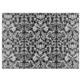 Schwarz-weiß Damask Lace Brocade Schneidebrett (Vorderseite)