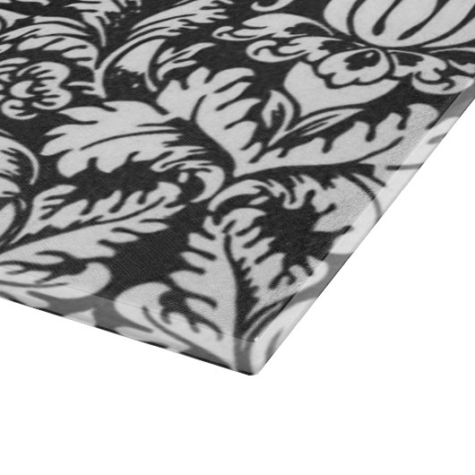 Schwarz-weiß Damask Lace Brocade Schneidebrett (Ecke)