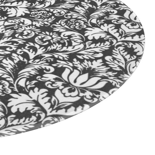 Schwarz-weiß Damask Lace Brocade Schneidebrett (Ecke)