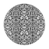 Schwarz-weiß Damask Lace Brocade Schneidebrett (Vorderseite)