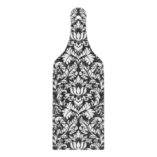 Schwarz-weiß Damask Lace Brocade Schneidebrett (Vorderseite)