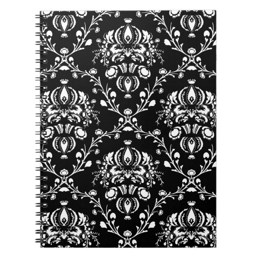 Schwarz-Weiß-Damask Notizblock (Vorderseite)