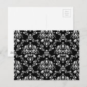 Schwarz-Weiß-Damask Postkarte (Vorne/Hinten)