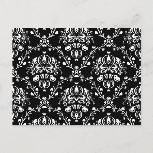 Schwarz-Weiß-Damask Postkarte (Vorderseite)