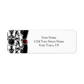 Schwarz-weiß Damask Ruby Gemstone Adresse (Vorne)