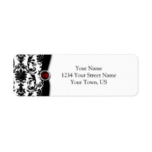 Schwarz-weiß Damask Ruby Gemstone Adresse